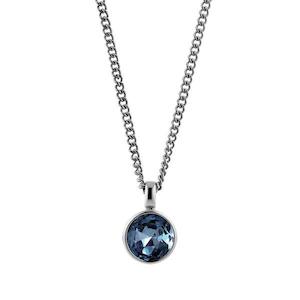 Ette Shiny Silver Necklace - Royal Blue