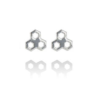 Mini Honeycomb Stud Earrings (Diligent)