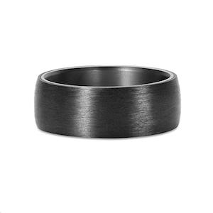 Mens Tantalum & Carbon Fibre 8mm Wide Wedding Band Ring