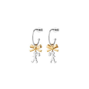 Mini Girl with a Bow Hoops Silver/Gold