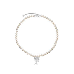 Karen Walker: Girl with a Bow & Pearl Necklace Silver