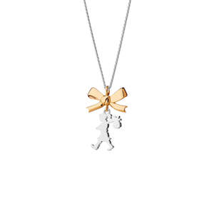 Mini Girl with a Bow Necklace Silver/Gold