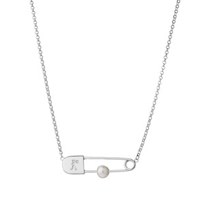 Sterling Silver Runaway Safety Pin 45cm Necklace