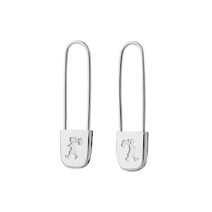 Sterling Silver Runaway Safety Pin Earrings