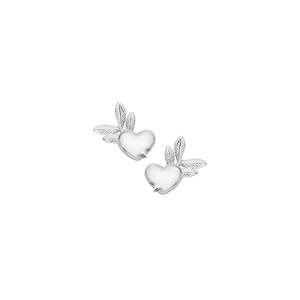 Sterling Silver Pixie Heart Stud Earrings