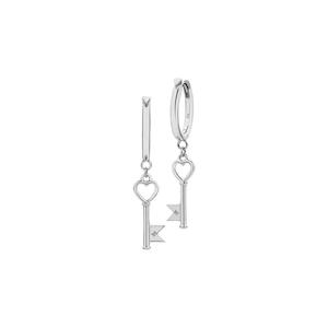 Sterling Silver Monogram Key Earrings