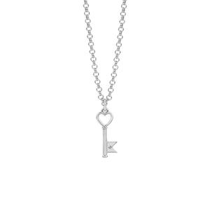 Sterling Silver Monogram Key Necklace