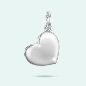 9k White Gold Heart Charm