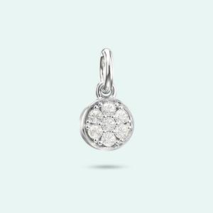 9k White Gold Chic Diamond Charm