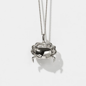 Sterling Silver Crab Charm 50cm Necklace