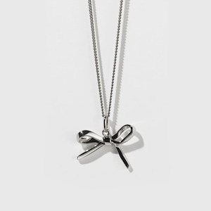 Sterling Silver Bow Charm 50cm Necklace