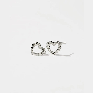 Sterling Silver Fizzy Heart Studs