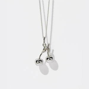 Sterling Silver Cherry Charm 50cm Necklace