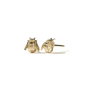 Sterling Silver Gold Plated Bee Stud Earrings