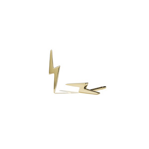 Sterling Silver Gold Plated Lightning Bolt Stud Earrings