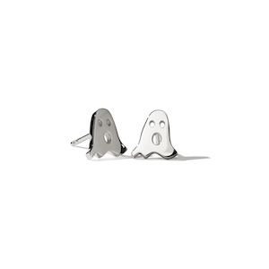 Sterling Silver Ghost Shell Stud Earrings