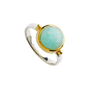 Azzurro Amazonite Two-Tone Ring