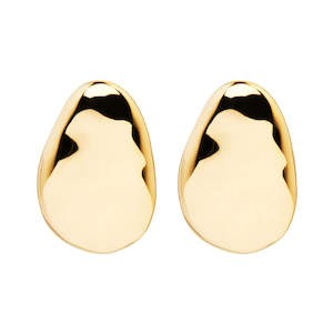 Najo: Pebblestone Stud Earrings - Gold Plated