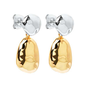 Najo: Double Pebblet Two-Tone Stud Earrings