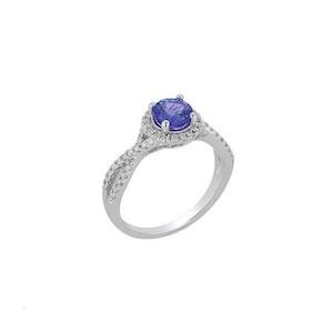 14k White Gold Diamond & Tanzanite Dress Ring