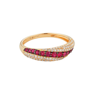 14k Yellow Gold Ruby & Diamond Ring