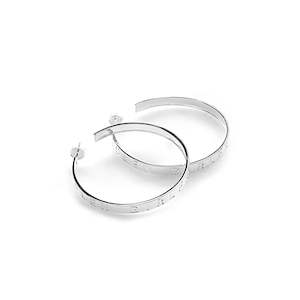 Text Logo Hoop Earrings