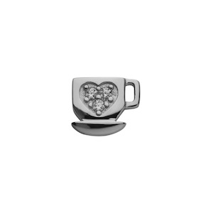 Silver & CZ Coffee Cup - Energetic