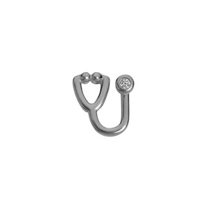 Silver & CZ Stethoscope - Caring