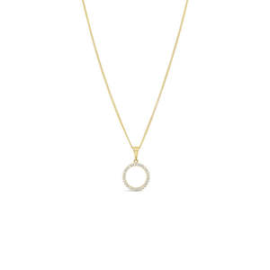 9k Yellow Gold CZ Circle Pendant