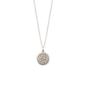 Necklaces: Sterling Silver 18mm St Christopher Pendant