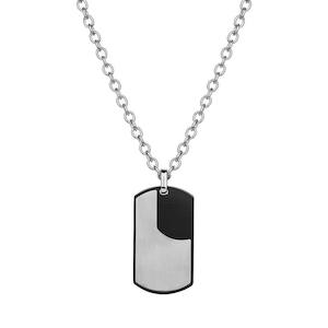 Mens Ore Two Colour Dog Tag & Chain