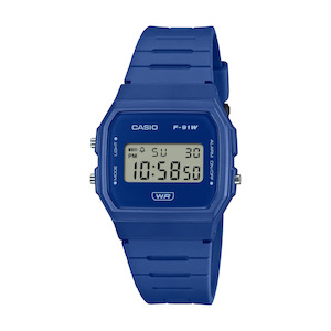 Casio Vintage Blue Digital Watch - F91WB-2A