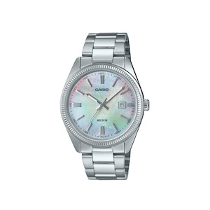 Casio: Casio Vintage Mother Of Pearl Stainless Steel Watch - MTP1302DS-7A