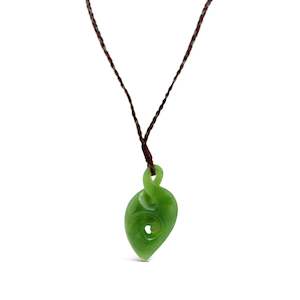 Greenstone Tear Shape Pikorua Necklace