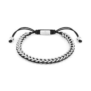 B-Yond Bracelet 028937/001 Steel With Black Cord