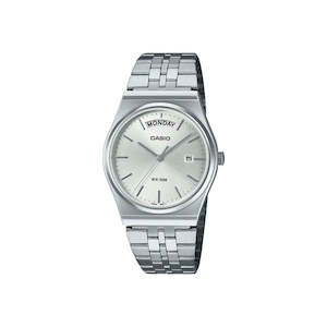 Casio Vintage Day Date Retro Stainless Steel Silver Dial Watch - MTPB146D-7A