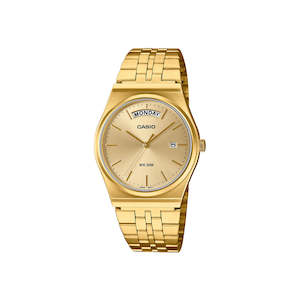 Casio Vintage Day Date Retro Gold Plated Gold Dial Watch - MTPB146G-9A