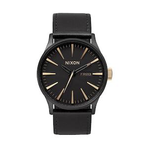 Matte Black / Gold - Sentry Leather, 42mm - A105 1041-00