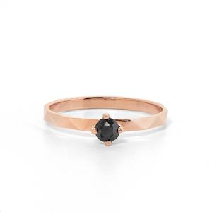 Believer Ring - Black Diamond - 9k Rose Gold