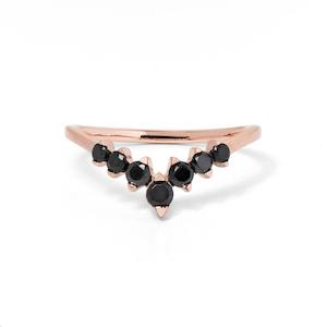 Paradise Band - Black Diamond - 9k Rose Gold