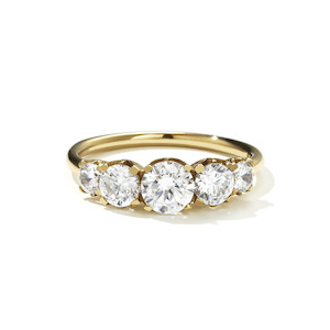 9k Yellow Gold Signature 5 Stone Diamond Ring