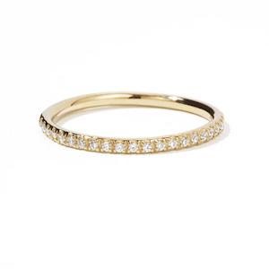 9k Yellow Gold 1mm Halo Eternity Ring