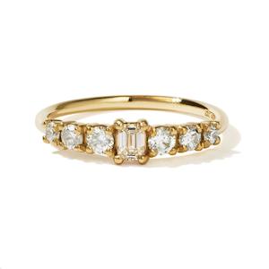 9k Yellow Gold 7 Stone Diamond Amelie Ring