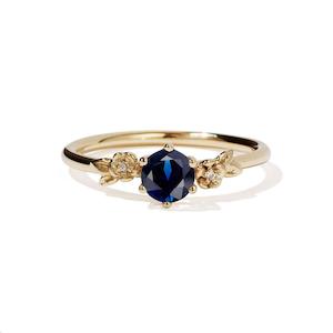 9k Yellow Gold Sapphire & Diamond Alba Ring