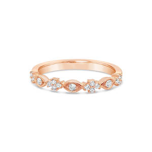 9k Rose Gold Diamond Band Ring