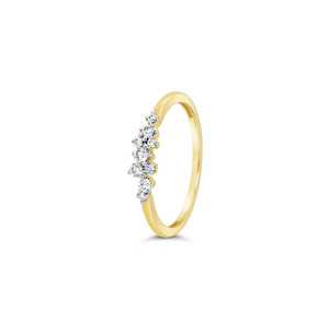 9k Yellow Gold 9 Stone Diamond Band Ring