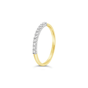 9k Yellow Gold 11 Stone Diamond Anniversary Ring