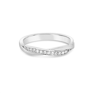 9k White Gold 9 Stone 0.21ct Diamond Anniversary Twist Ring