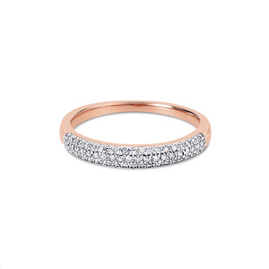 10k Rose Gold & Diamond Set Band Ring