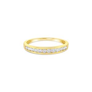 Diamond Dress Rings: 9k Yellow Gold Channel Anniversary Ring